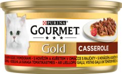 GOURMET Gold Casserole s hovězím a kuřetem v rajčatové omáčce, 85 g