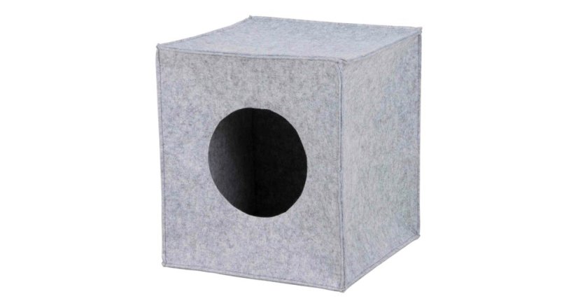 ANTON filcová krabice/jeskyně pro kočku, vhodné do IKEA regálu 33cm šedá