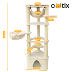 AKCE Škrabadlo Coco XL kremové, 50x50x160 cm