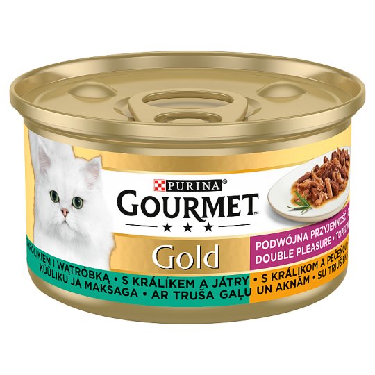 GOURMET Gold Double Pleasure s králíkem a játry, 85g