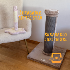 Škrabadlo Justin XXL, cappuccino, 56x56x80 cm – masívny stĺp ⌀ 18 cm pre veľké mačky