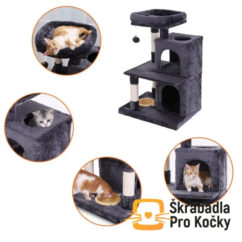 VÝPREDAJ Škrabadlo Felix, tmavosivé, 50 × 40 × 85 cm