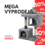 VÝPRODEJ Škrabadlo Dana, světle šedé, 84x60x40 cm – 2 jeskyně a vyhlídka se zvýšeným okrajem