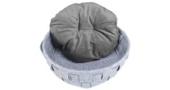 Kulatý pelech LENNIE propletený 45 cm šedý