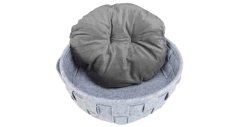 Kulatý pelech LENNIE propletený 45 cm šedý