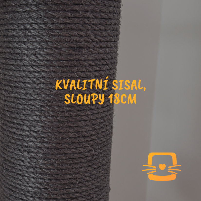 AKCE Škrabadlo do stropu Simba XXL, šedá, 57x57x240-275 cm