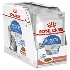 Royal Canin Indoor Sterilised Adult 12×85 g – Kapsičky pro kastrované kočky žijící v bytě