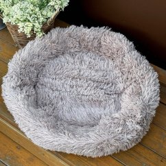 SLEVA Pelíšek Donut PRO plyšový M, 50cm, šedo-hnědá
