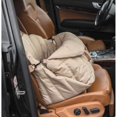Designová taška a autosedačka 2v1 S pro malá plemena béžová