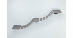 Šplhací žebřík k upevnění na stěnu, 3 platformy, 150x30cm, šedohnědá