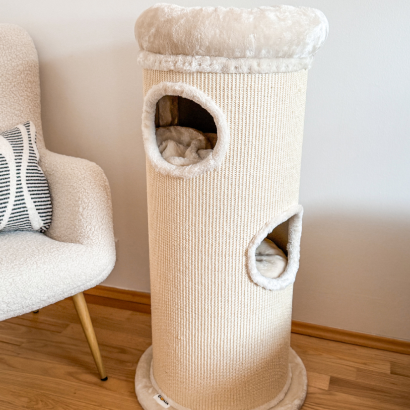 Cat Tower – škrabadlo Viva, krémová, 40 × 100 cm