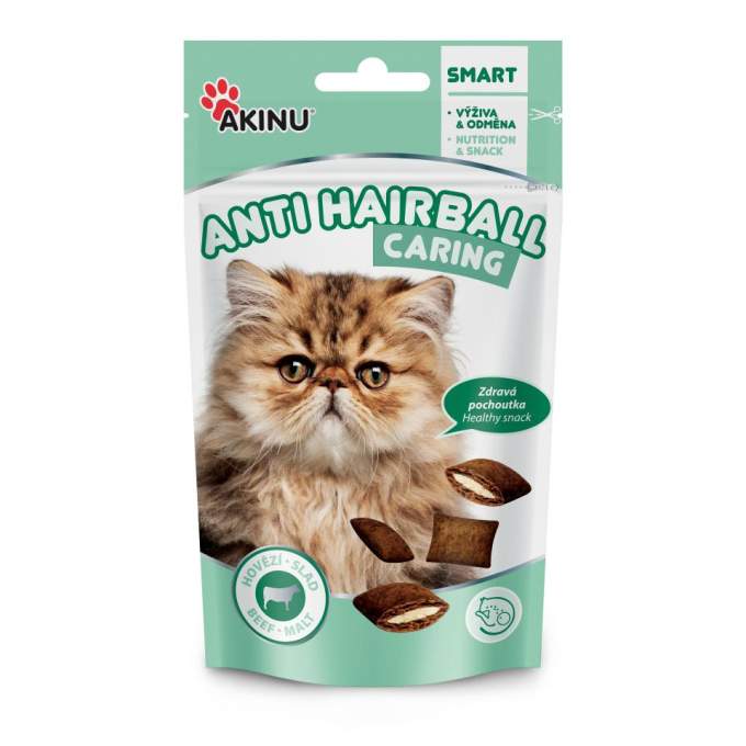 Akinu ANTIHAIRBALL Hovězí pamlsek pro kočky 50 g