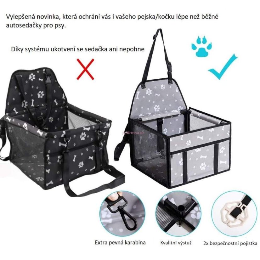VÝPRODEJ Jofi přepravní Autotaška pro přepravu psa nebo kočky, růžová