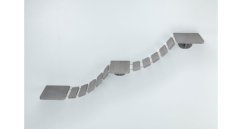 Šplhací žebřík k upevnění na stěnu, 3 platformy, 150x30cm, šedohnědá