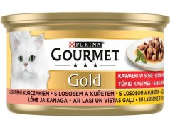 Gourmet gold losos+kuře ve šťávě 85g