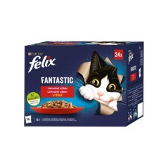 Felix Sensations Multipack 24 x 85 g v želé kuře, hovězí, králík, jehně