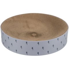 LILLY kulatý škrabací pelech s catnipem, ø 45 × 10 cm, karton, šedá