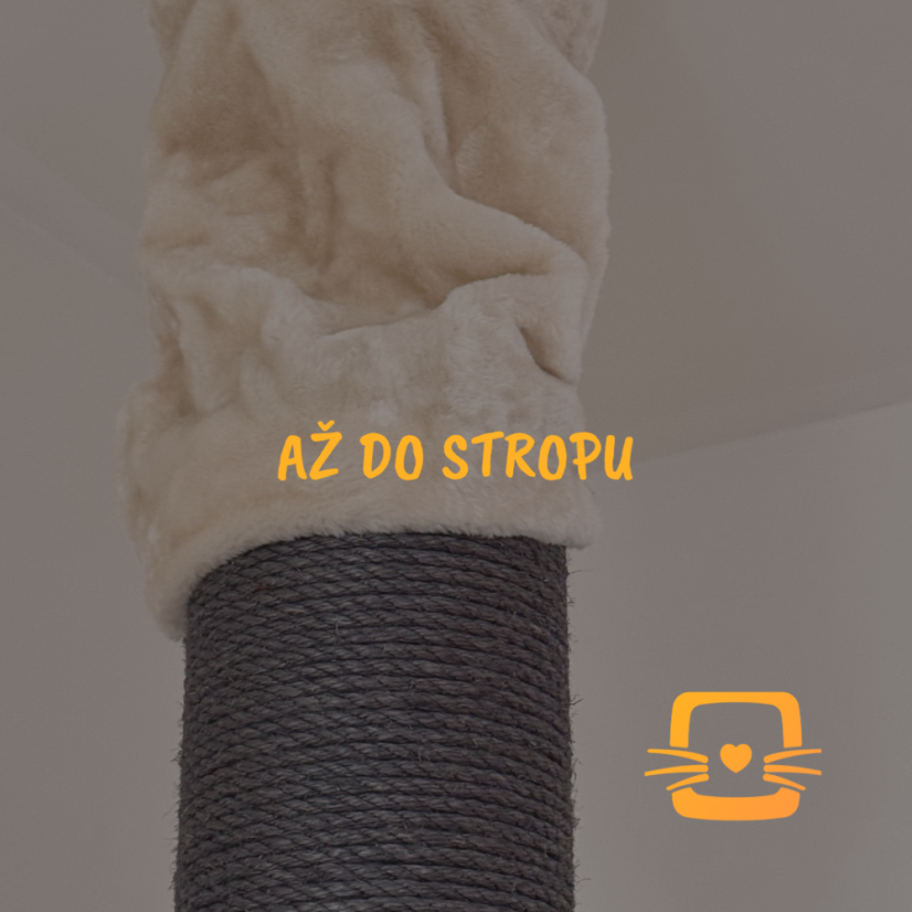 Škrabadlo do stropu Simba XXL, béžová, 57 × 57 × 240–275 cm
