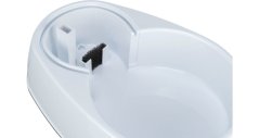Fontána na vodu s oblým kohoutkem, 2,5 l/25 × 24,5 × 35 cm, plast, bílá