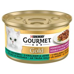 GOURMET Gold Double Pleasure s králíkem a játry, 85g