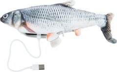 Ryba jako živá, mrskající se, s catnipem, látka, 30cm