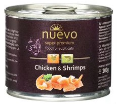 Nuevo kočka adult kuře a krevety konzerva 200g