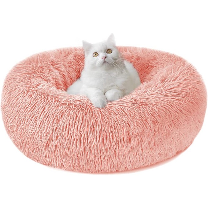 Pelíšek Donut plyšový L, 60cm, růžová