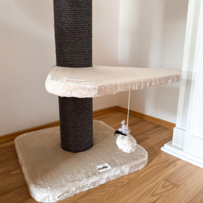 Škrabadlo do stropu Simba XXL, béžová, 57 × 57 × 240–275 cm