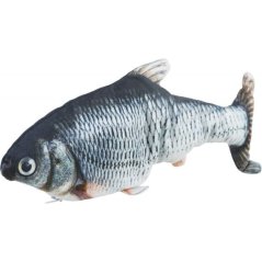 Živá rybka, vrtiaca sa, s mačacou mätou, tkanina, 30 cm
