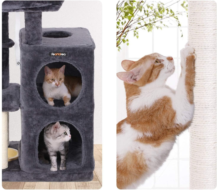 VÝPREDAJ Škrabadlo Felix, tmavosivé, 50 × 40 × 85 cm