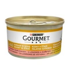 GOURMET gold losos+kuře ve šťávě, 85g