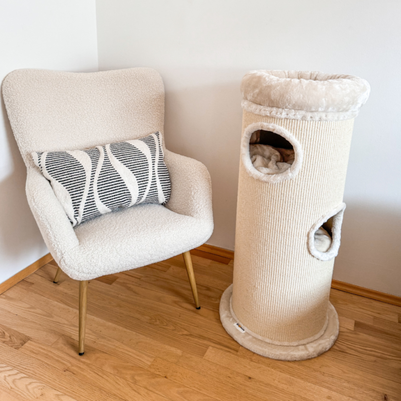 Cat Tower – škrabadlo Viva, krémová, 40 × 100 cm