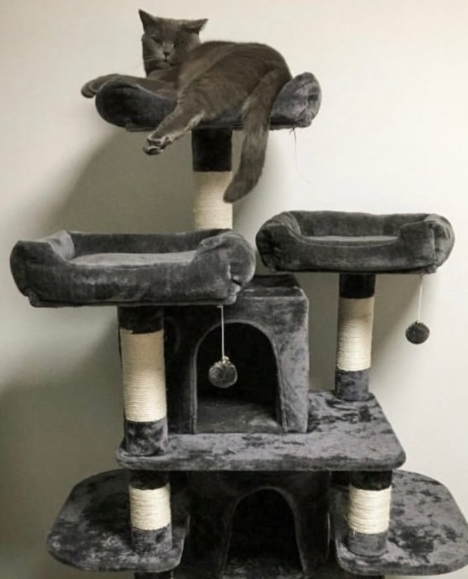 OUTLET Škrabadlo Aura XL, tm. šedé, 60x55x172 cm
