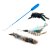 Udice pro kočky s pírky set přírodní, modrá, 90cm