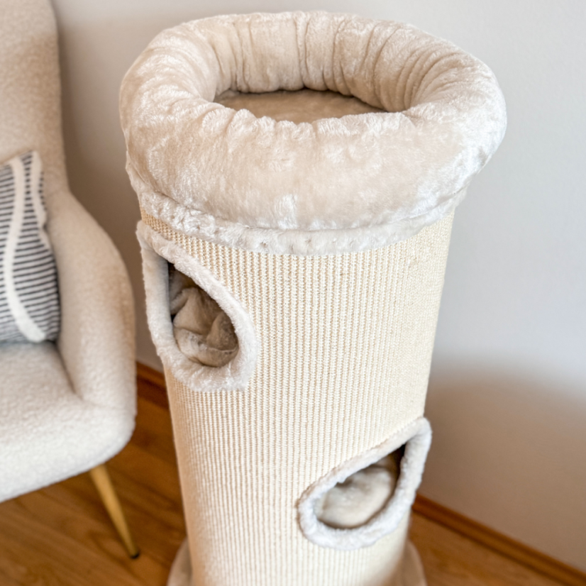 Cat Tower – škrabadlo Viva, krémová, 40 × 100 cm