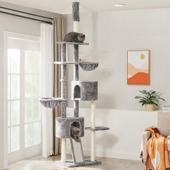 Škrabadlo do stropu Platino, svetlosivé, 60x45x240–260 cm – nastaviteľná výška