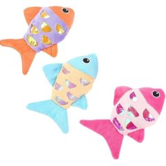 SPK Barevná šustící rybka s catnipem, 1ks