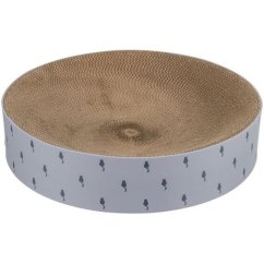 LILLY kulatý škrabací pelech s catnipem, ø 45 × 10 cm, karton, šedá