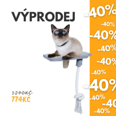 OUTLET nástěnná platforma s lezeckým lanem pro kočky Step