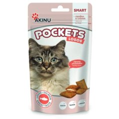 Akinu Pockets lososové polštářky pro kočky 40g
