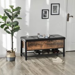 Silva rustikální hnědá lavice s úložným prostorem 100 x 47 x 40 cm