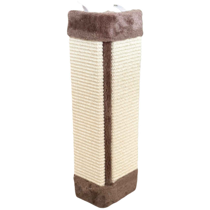 OUTLET Škrabadlo nástěnné rohové 23 x 49 cm, tm. hnědá