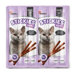 Akinu STICKIES Krůtí tyčinky pamlsek pro kočky 6 x 5 g